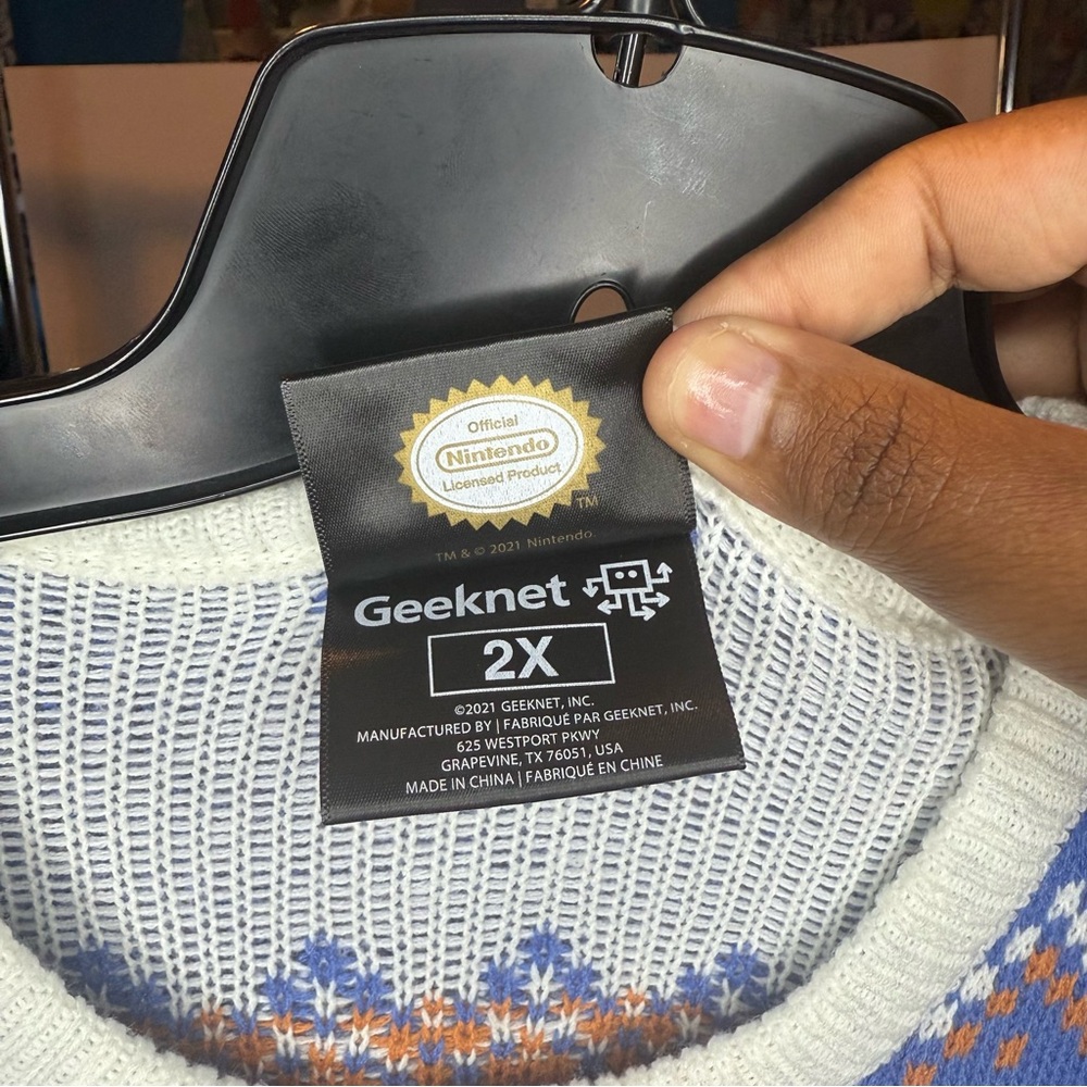 Geeknet Animal Crossing Tom Nook Holiday Ugly Sweater Size:2X - Picture 2 of 6